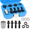 JEUCLEL 8PCS M12 & M14 Wheel Stud Thread Restorer Kit, Reverse Action