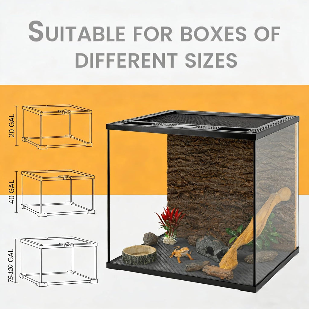 118" Non-Adhesive Reptile Tank Carpet for Bearded Dragon, Black