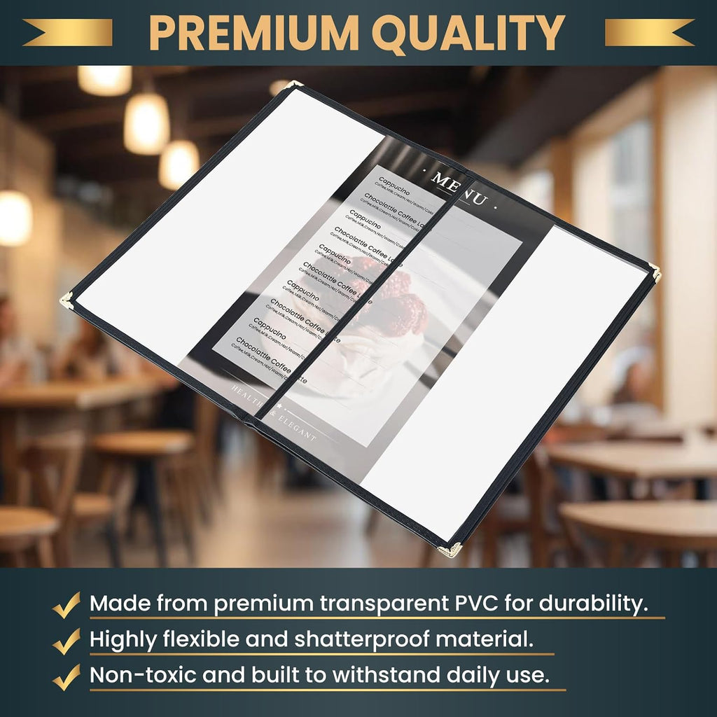 Restaurant Menu Covers 8.5 x 14, 12 Pack, 4 Page 8 View Books