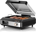 2-in-1 Smokeless Electric Grill,Digital Display,Meat Probe,Nonstick | Indoor Grill and Griddle Combo,Dishwasher