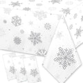 3pcs Snowflake Winter Tablecloth Party Decoration Winter Snowflake Silver Gray Wonderland Theme Table Cover