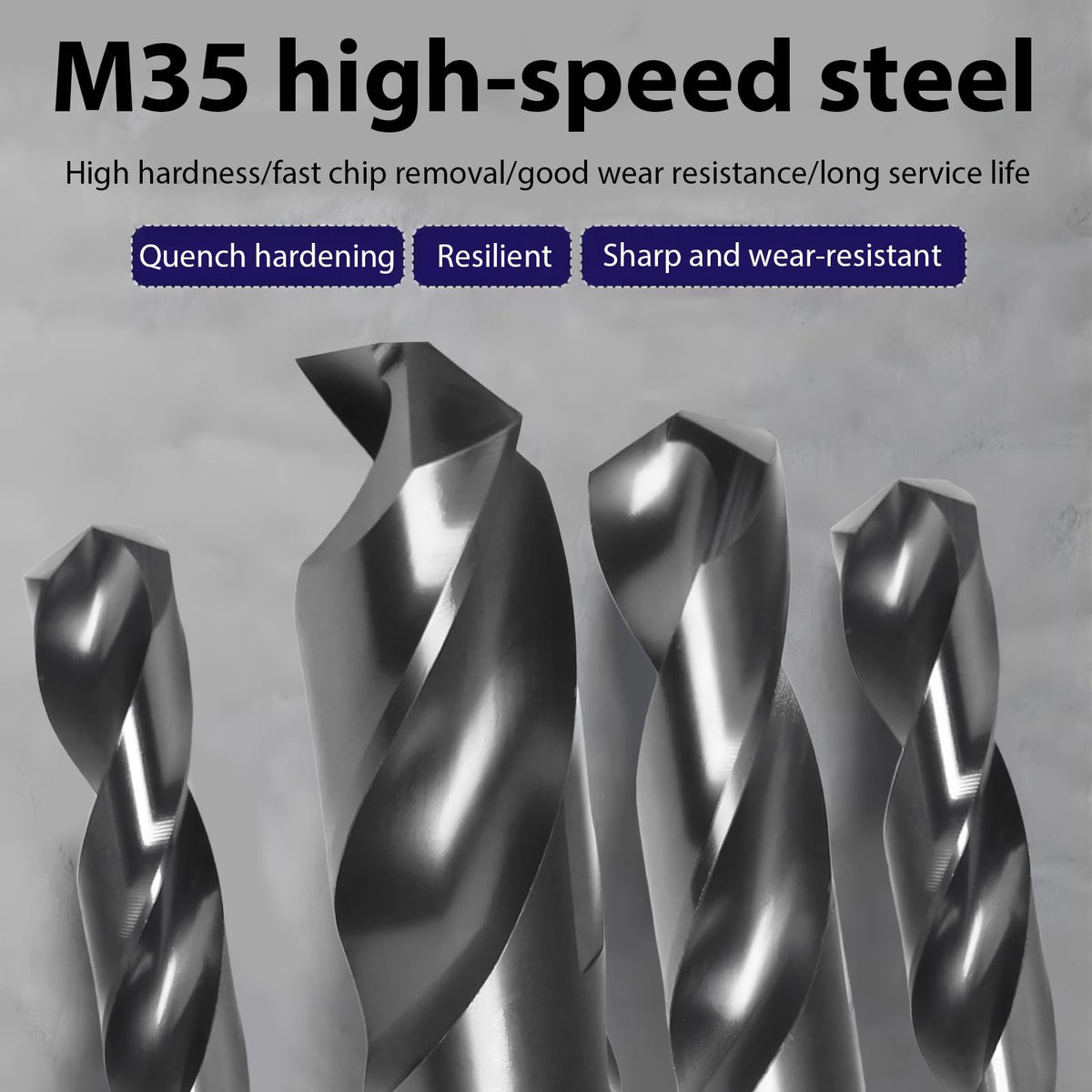 5/8 Inch Drill Bit for Metal - M35 Cobalt Titanium Aluminum Nitrite Industrial Grade, 5/8" Diameter 6" Total Length with 3-Flat Shank, Drills Steel, Cast Iron & Aluminum Alloys