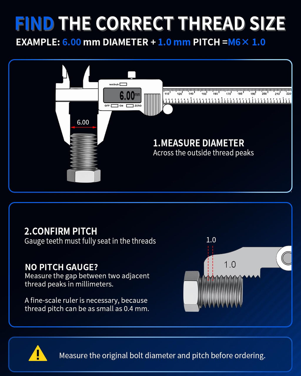 ZOMIYU M8x1.25 Metric Thread Repair Kit, 11.7mm One-Piece Inserts (10PCS)