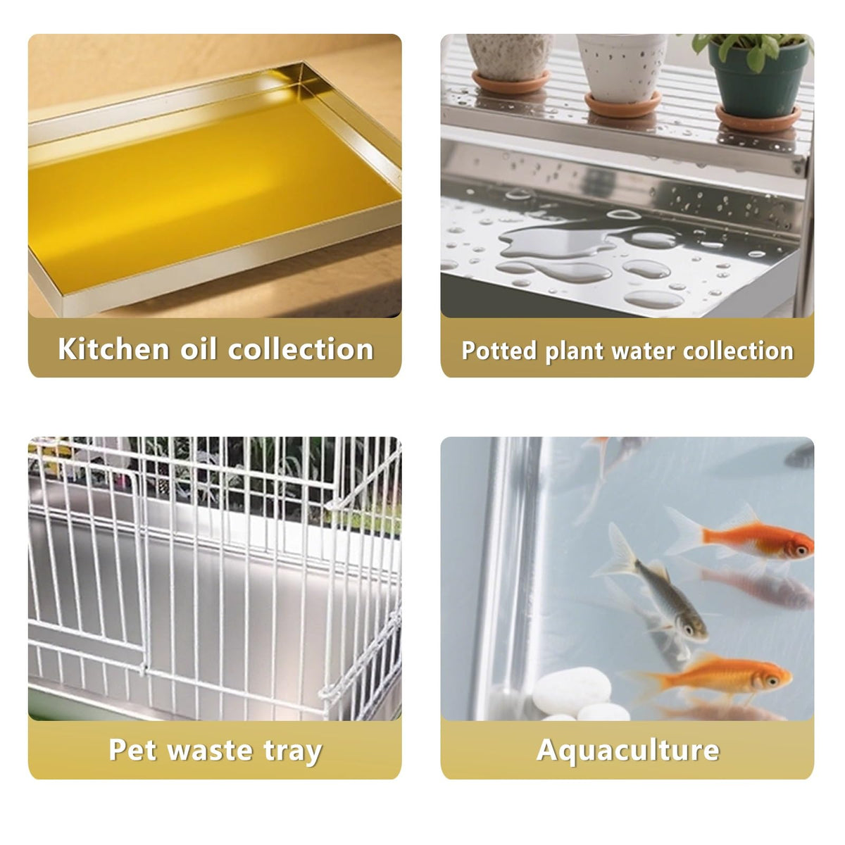 Universal AC Drip pan 304 Stainless Steel Water Catcher Tray 4 Inch High Leak Proof Condensate Drain Tray Stable Floor Protection for air Conditioner Industrial Equipment and Home use(28x28x1.2in)