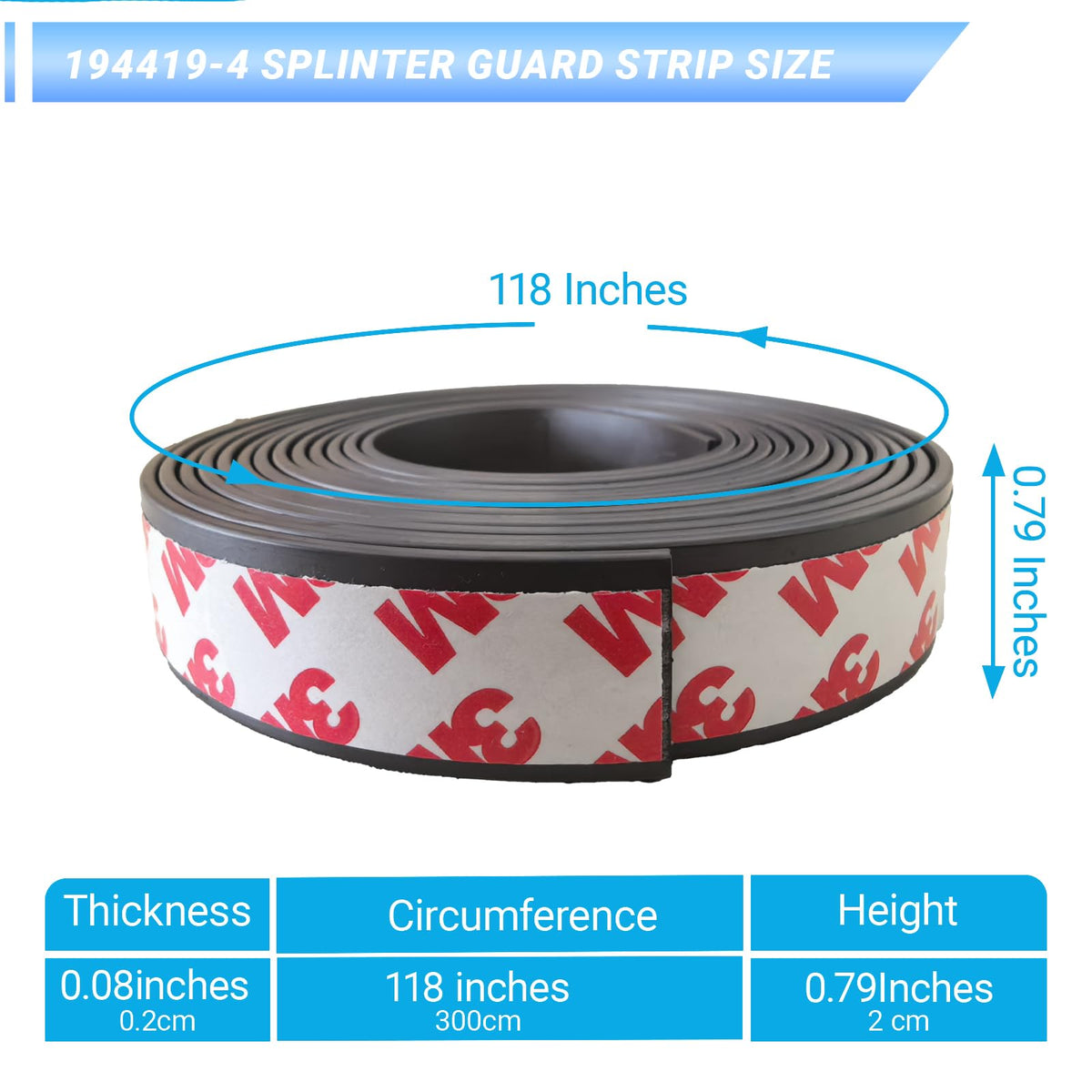 71656 Splinter Guard Replacement Strip – 118-Inch Self-Adhesive Anti-Splinter Tape for Makita 194419-4, Festool, Dewalt Track Saw Guide Rails – Heavy-Duty Rubber for SP6000J/J1, 4350CT, 4350FCT