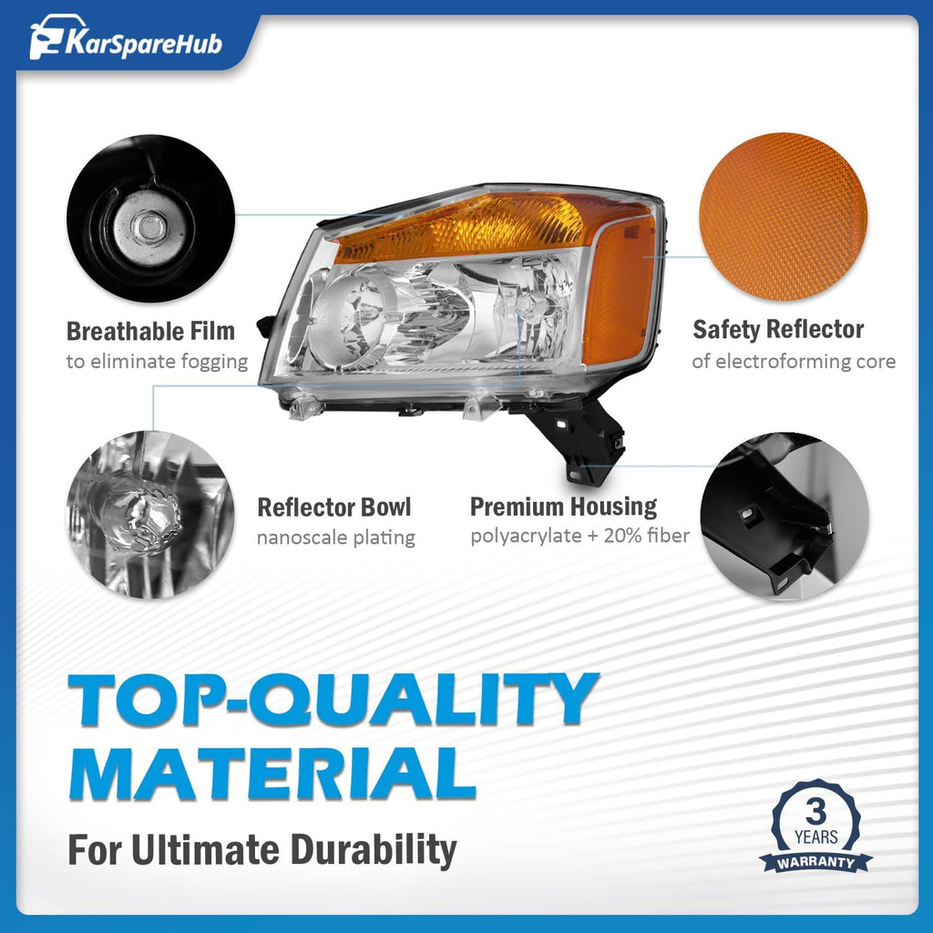Halogen Headlights for 2004-2015 Nissan Titan