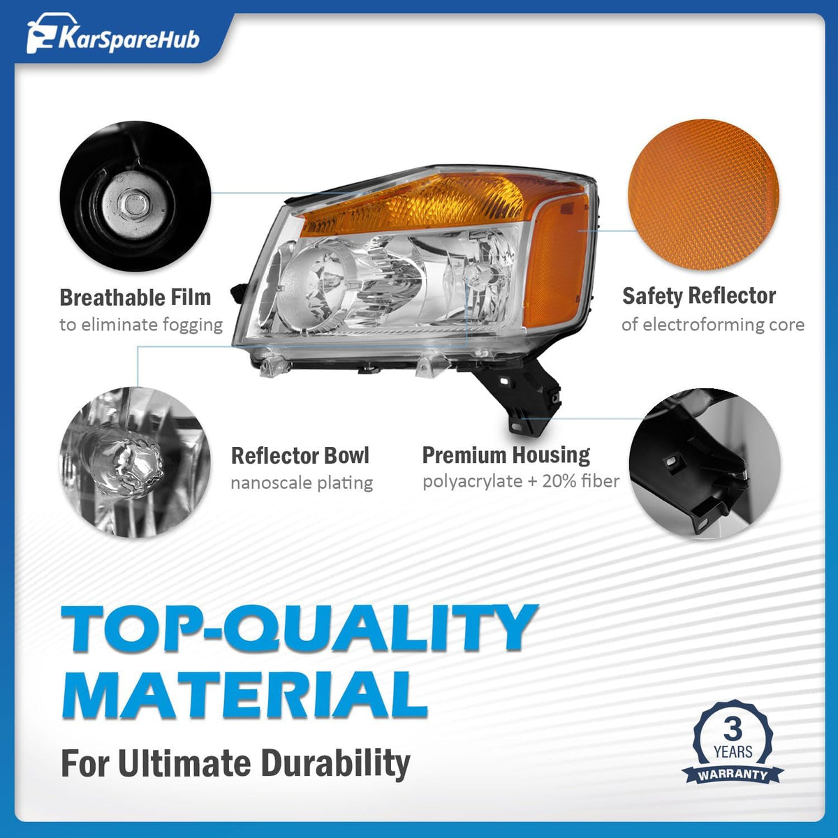 Halogen Headlights for 2004-2015 Nissan Titan