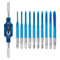 BALUGAEA 10pcs Micro Tap M1-M3.5, Metric Tap Set with Adjustable Tap Wrench