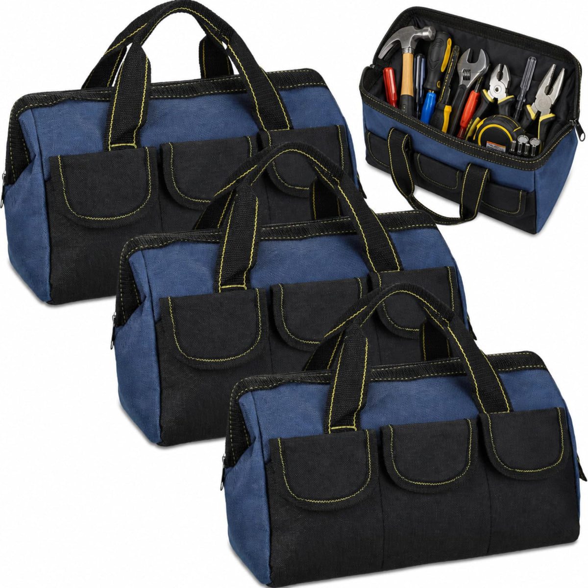3 Pack 16 Inch Tool Bags, Classic, Blue