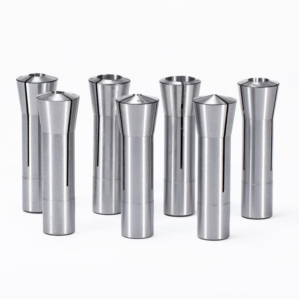 MACHALLY Precision R8 Collet Set, 7pcs, 1/8" to 7/8" " Carbon Steel, Mill Collet Set, 7/16"-20 Thread, for Milling & Mill Chuck Holder