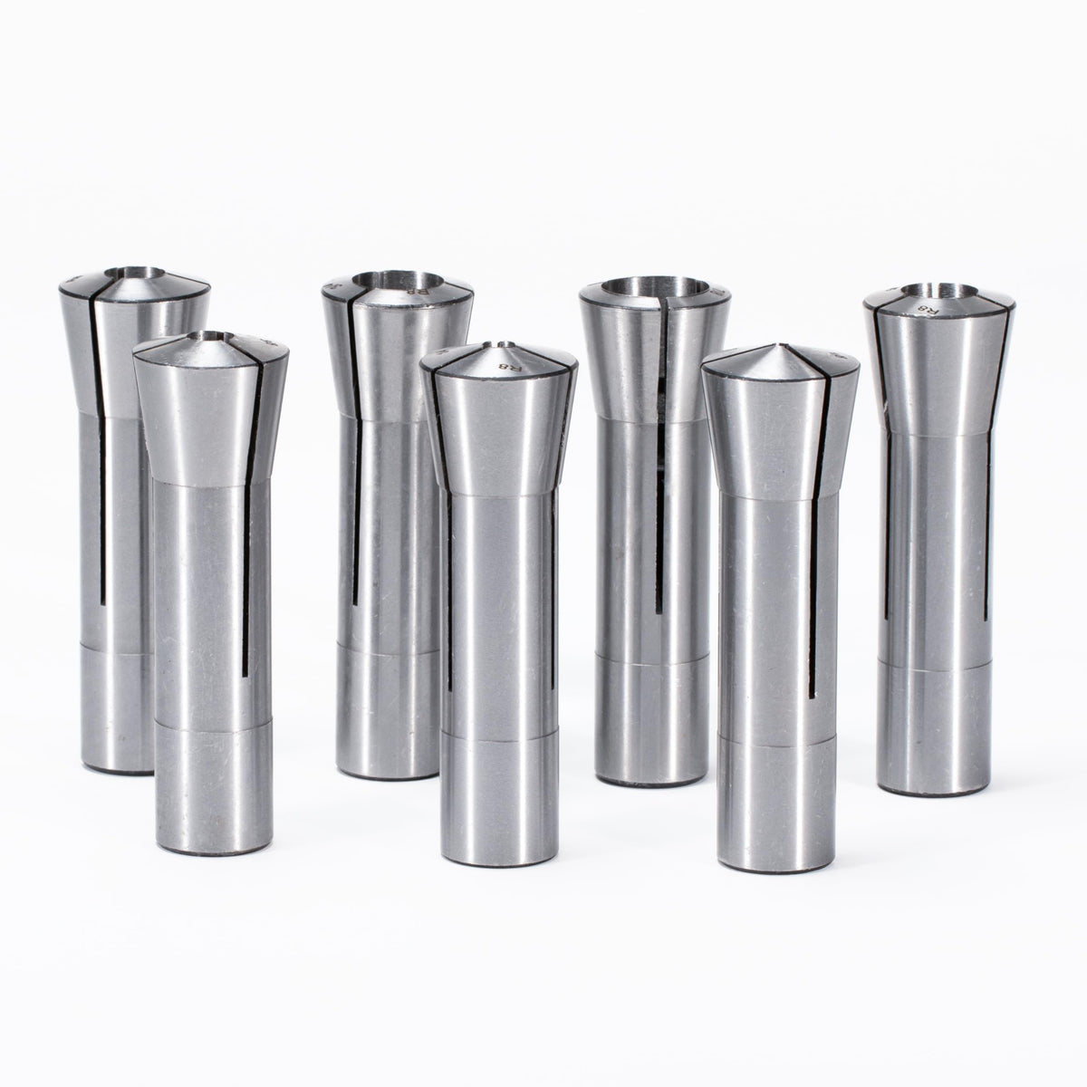 MACHALLY Precision R8 Collet Set, 7pcs, 1/8" to 7/8" " Carbon Steel, Mill Collet Set, 7/16"-20 Thread, for Milling & Mill Chuck Holder