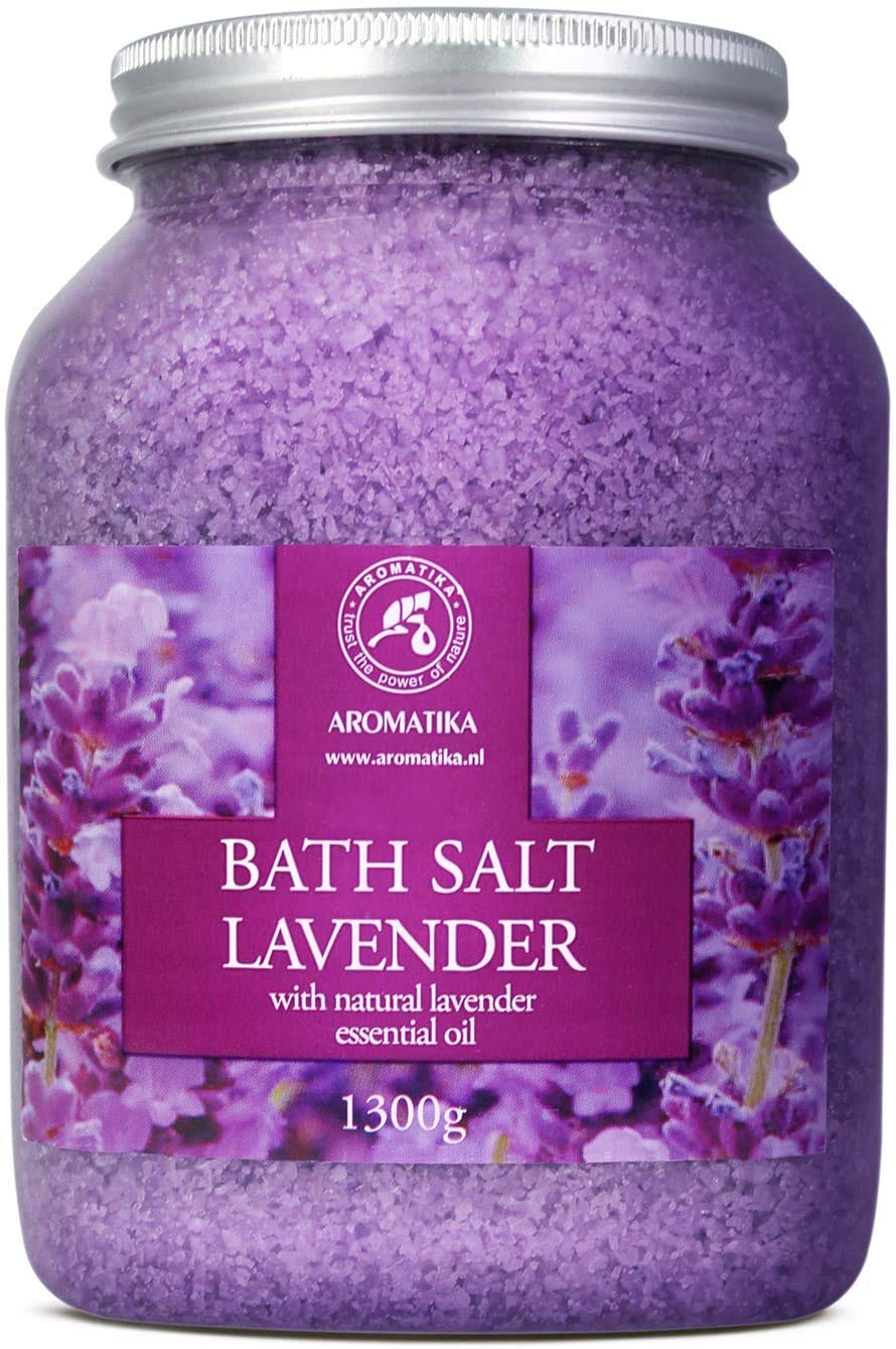 Sea Salt Lavender with Natural Lavender Essential Oil 46 Oz - Lavender Bath Salts - Lavanda Salt 1300g - Best for