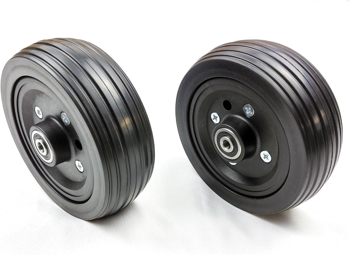 6"x2" Rear Caster Wheel Assembly for Jazzy Select, Jazzy Select Elite, and Pride TSS 300 (WHLASMB2047),Replacement Power Chair Wheels W/Solid Tires and W/Bearings,WHLASMB2047,Black 1Pr.
