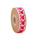 10 Yards 5/8 Inch Valentine's Day Ribbons Pink and Red Heart Satin Ribbon for Wrapping Party DIY Craft Decoration