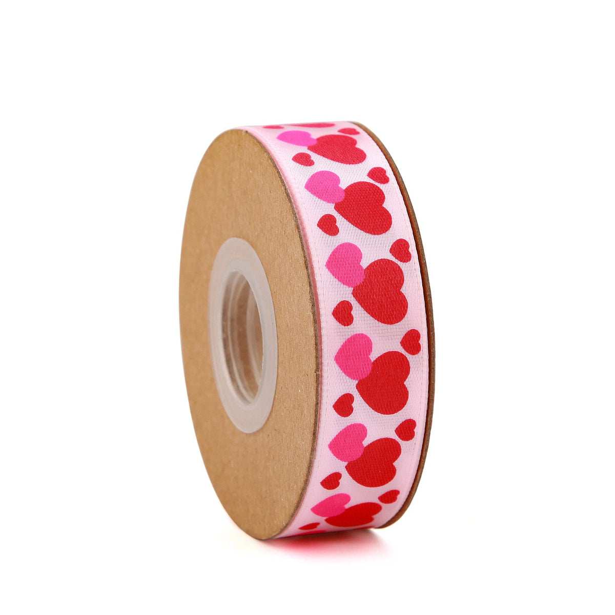 10 Yards 5/8 Inch Valentine's Day Ribbons Pink and Red Heart Satin Ribbon for Wrapping Party DIY Craft Decoration