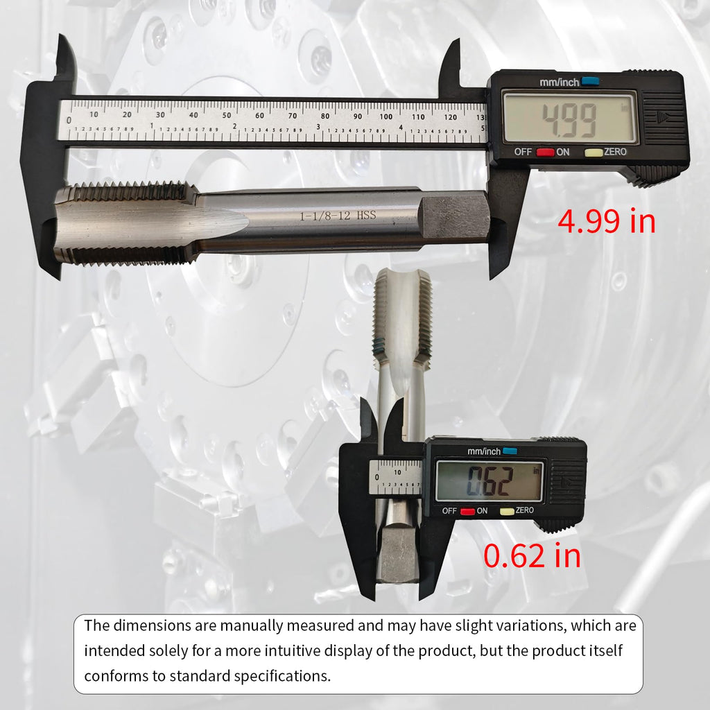 1-1/8"-12 Tap, Right Hand, UNF, Straight Flute, 4 Flute