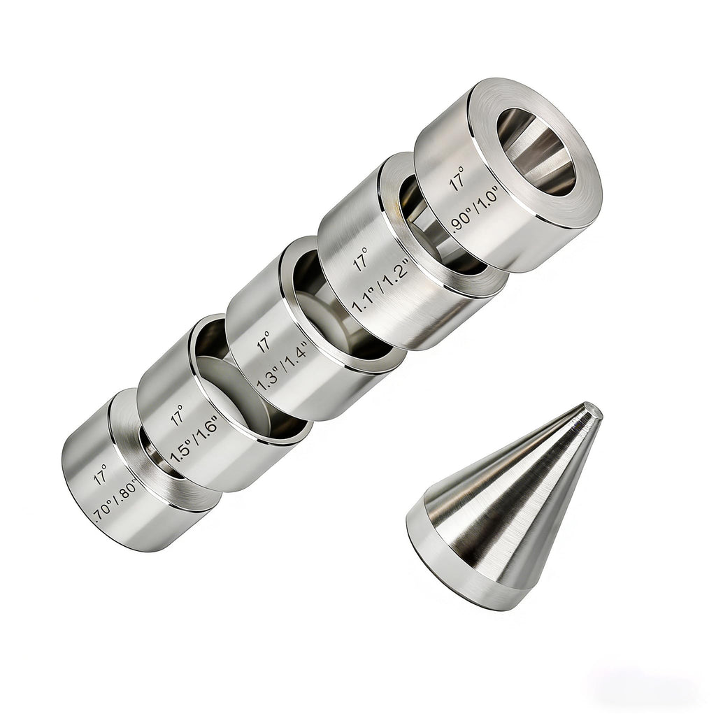 17 Degree Five Piece Set Folding & Reduction Die Stainless Steel Stabilizer Folding Cone Die Set Coin Making Tool