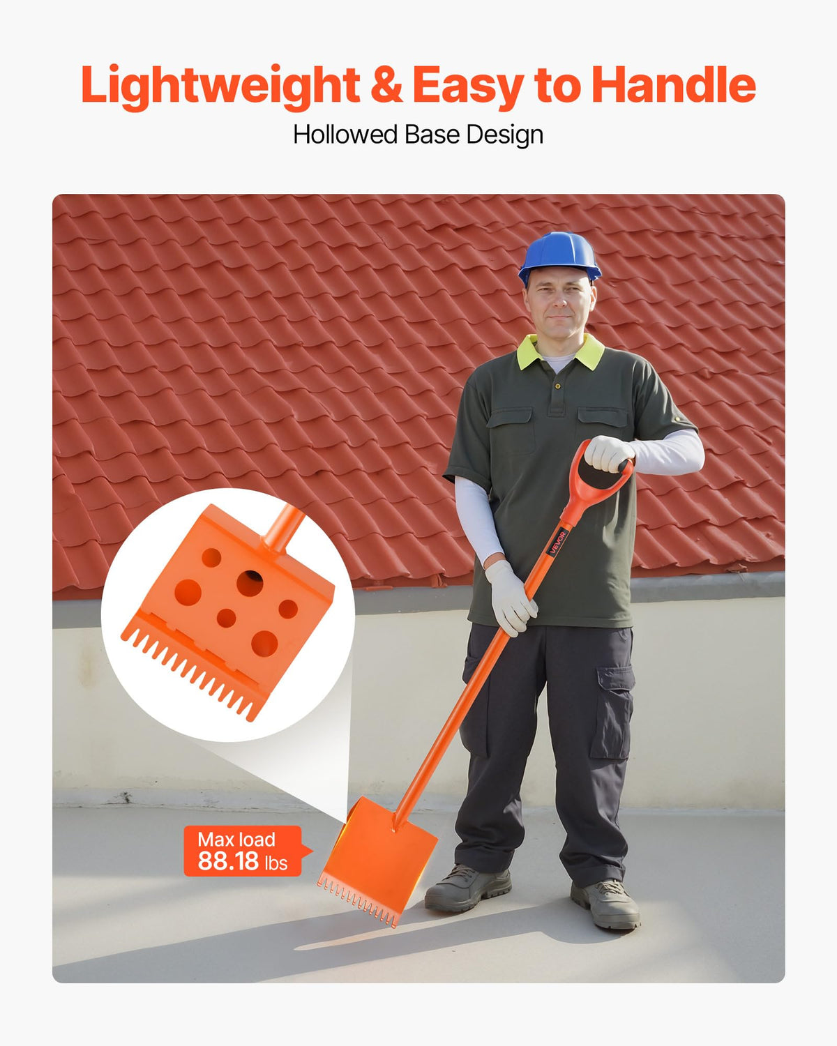 Shingle Shovel 4 Pack, D-Grip Handle Shingle Roof Ripper, High Hardness 45# Steel & Lightweight Easy Tearing Off