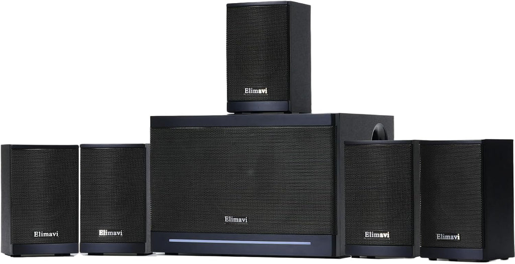 5.1 Surround Sound Systems Home Theater System, Wired Surround Sound Speaker System with 6.5" Subwoofer, Bluetooth