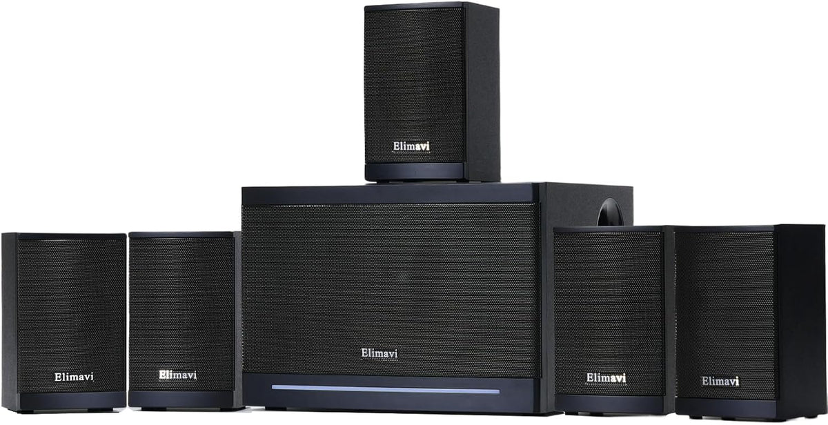 5.1 Surround Sound Systems Home Theater System, Wired Surround Sound Speaker System with 6.5" Subwoofer, Bluetooth