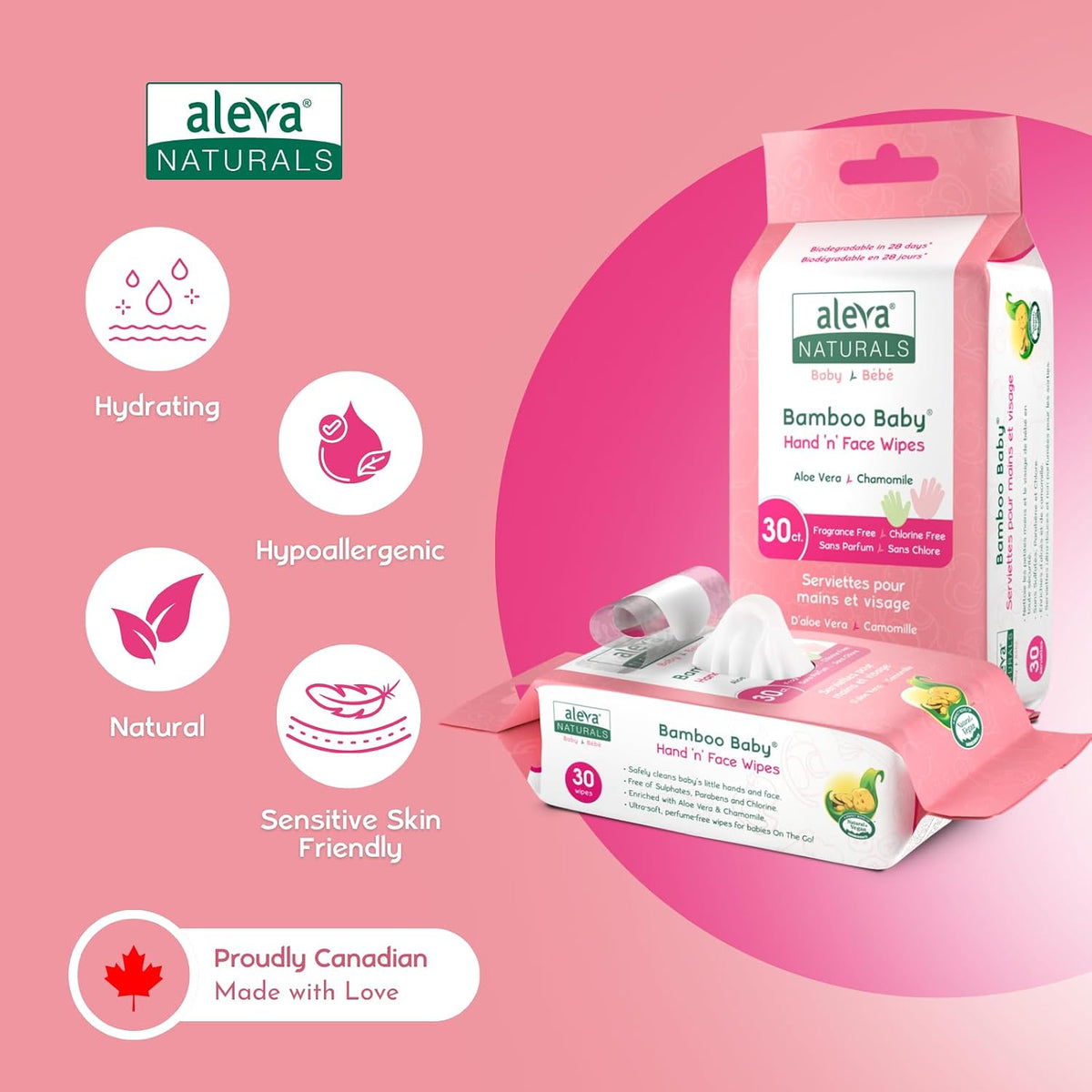 Hand and Face Wipes for Kids, Wet Wipes for Face, Hands and Body, Natural and Organic, Extra Strong and Ultra Soft
