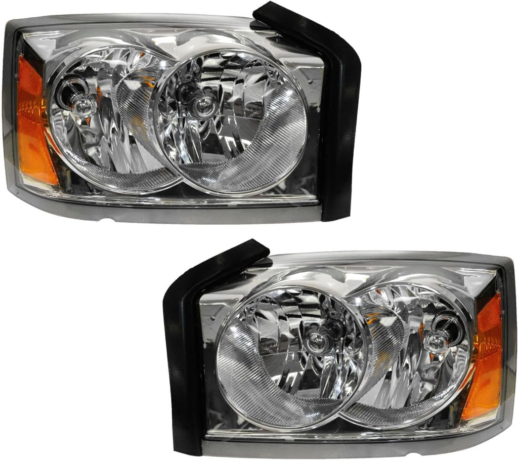 TRQ 2 Piece Headlight Assembly Set Driver & Passenger Side