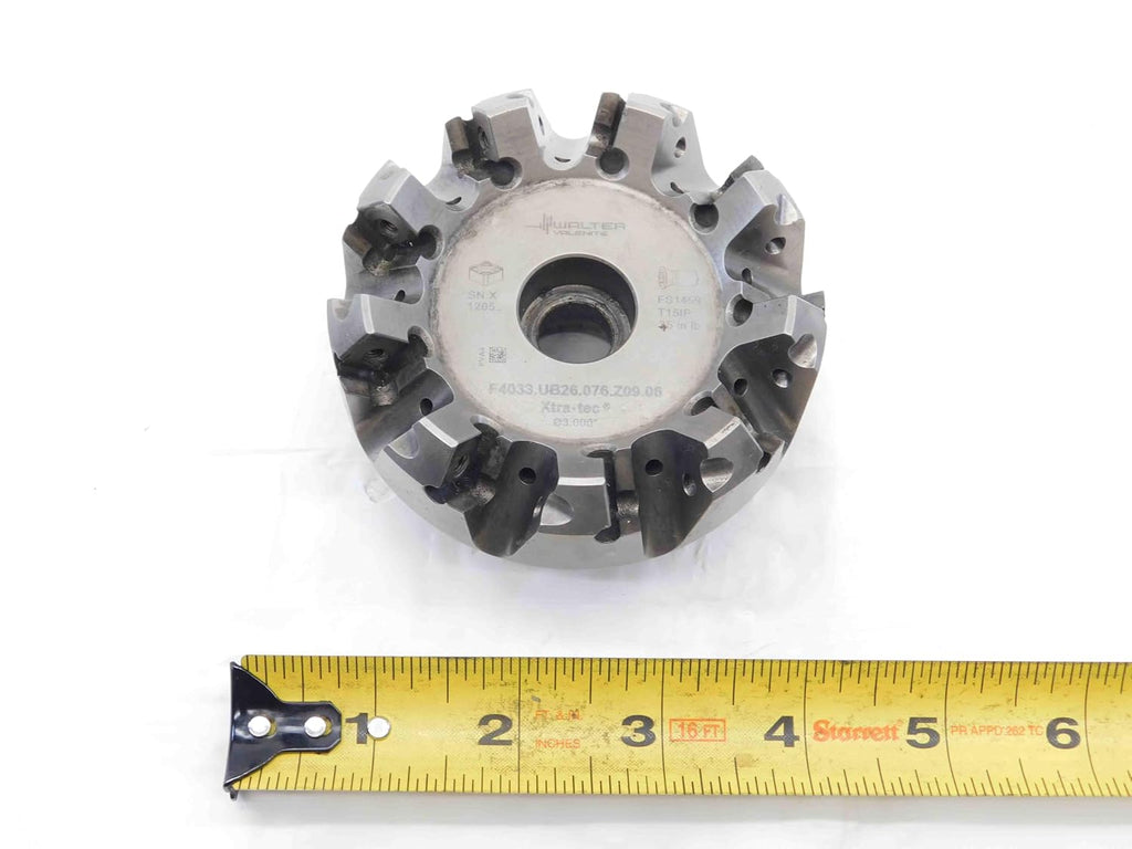 Walter 3" O.D. FACE Mill F4033.UB26.076.Z09.06 1" Pilot 9 Pockets SN.X1205.. 3.0 - JG4339CT5