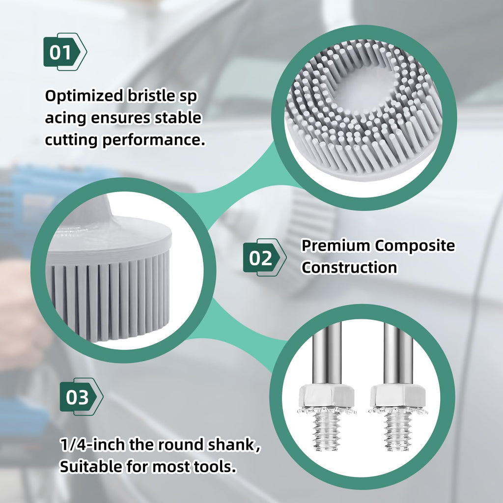 Sissatthai 3Pcs Bristle Disc 2 Inch Gasket Remover Wheel Tool Attachments