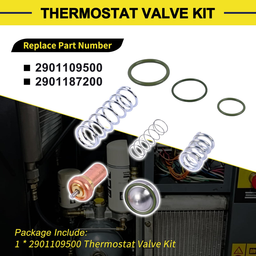 Magimaker Thermostat Valve Kit Replace 2901109500 2901187200 Compatible with Atlas Copco Air Compressor GX7 Temperature Control Valve Maintenance Kit