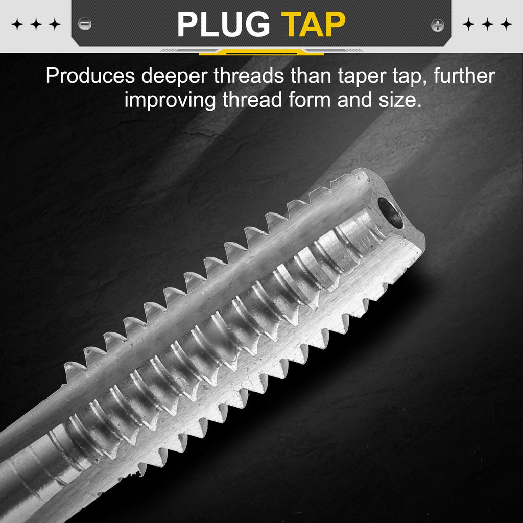 uxcell Hand Plug Tap M8x1.5 H2 Metric Thread Taps Straight Flute HSS6542