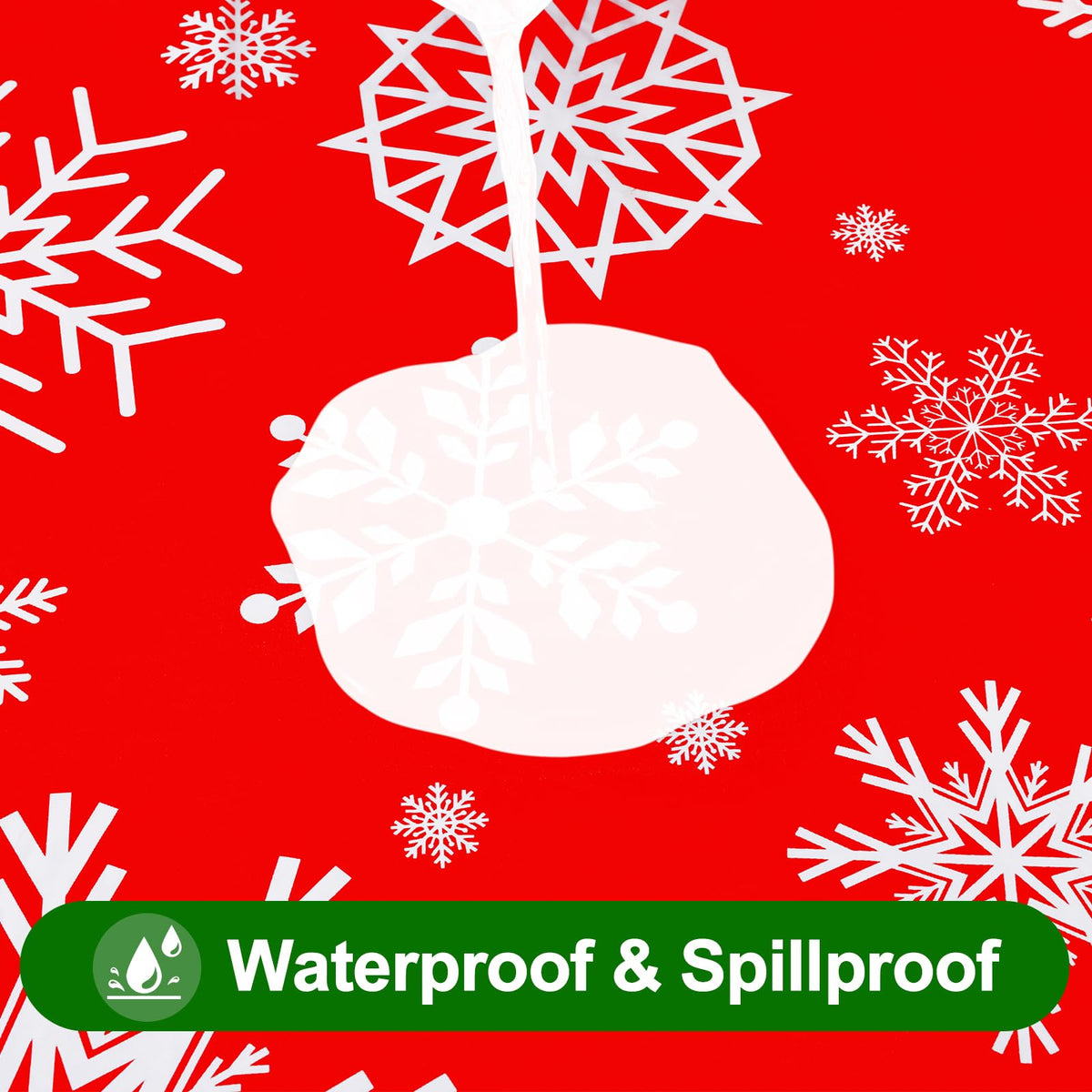 Christmas Table Cloth, Flannel Backed Vinyl Tablecloth, 60"x84"