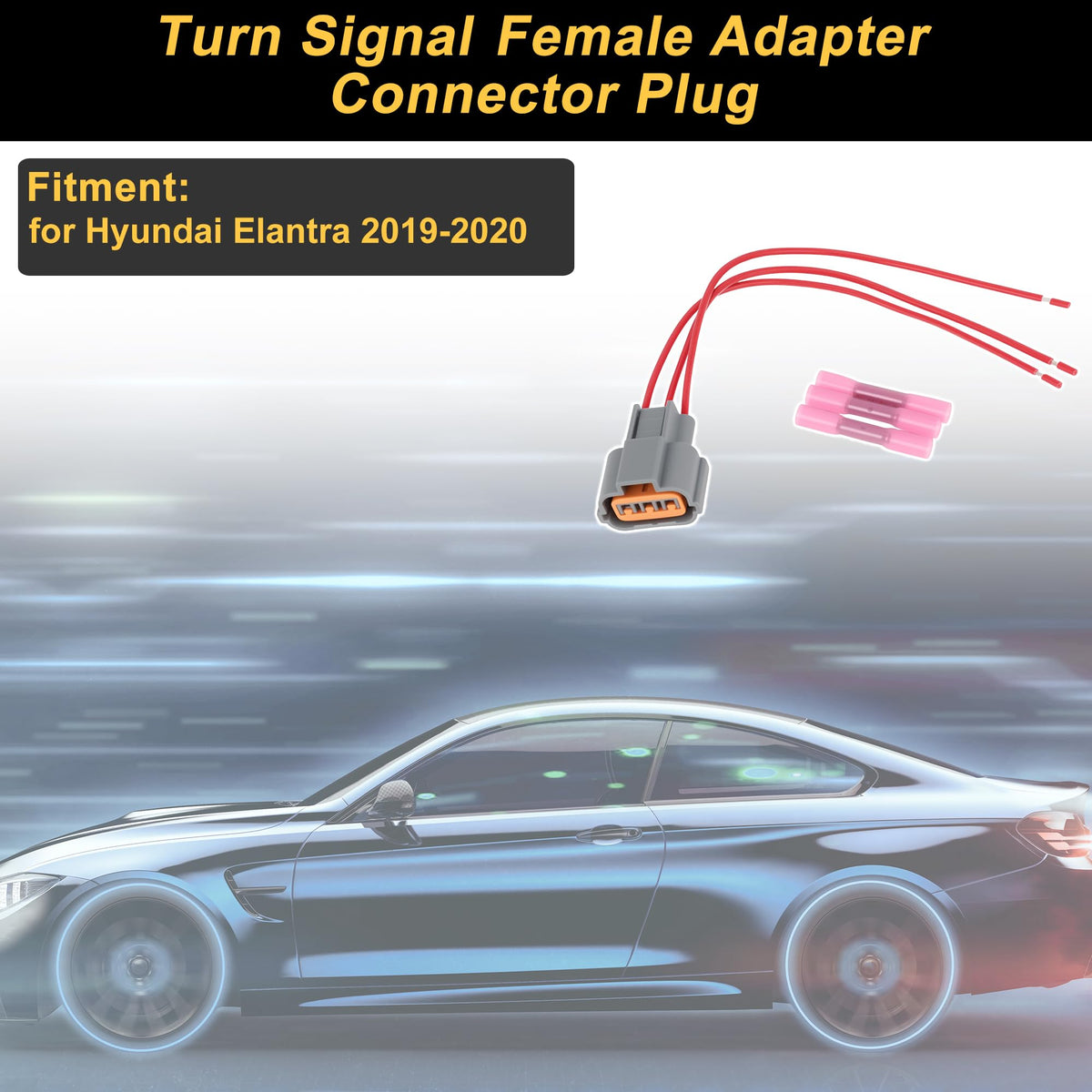 PARSLUCK 1 Set 3 Pin Turn Signal Light Connector Plug for Hyundai Elantra 2019-2020 Female Adapter Terminal Housing Plug Connector