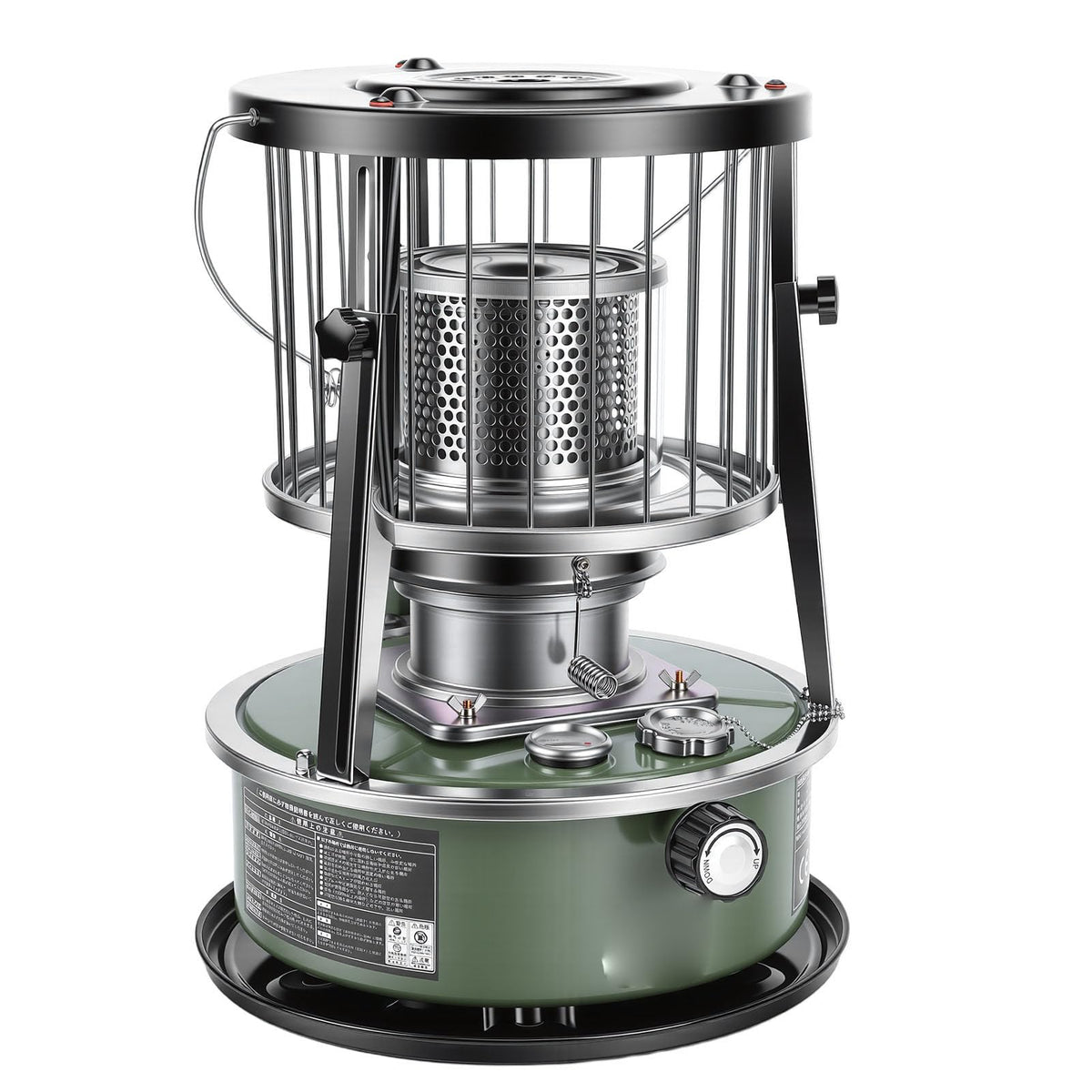 Portable Kerosene Heater, Adjustable Height 5.2L Tank 20-25 Hours Heat for Indoor Outdoor Use, with Safety Net and