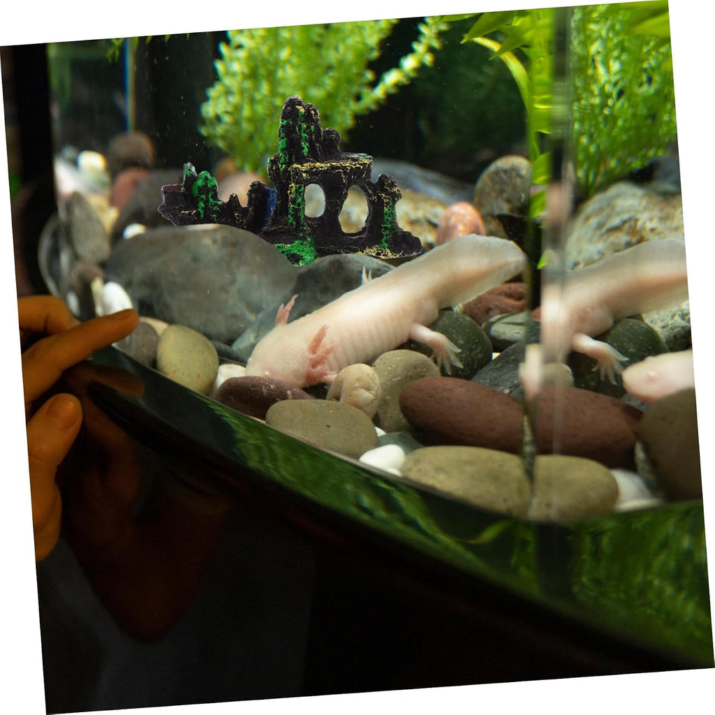 Large Fish Tank Decoration Resin Rock Aquarium Ornament with Water Design