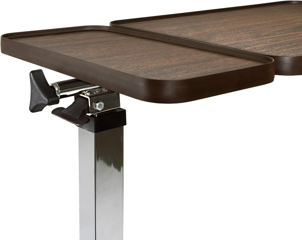 Medical Adjustable Tilt Overbed Bedside Table with Wheels for Hospital and Home Use