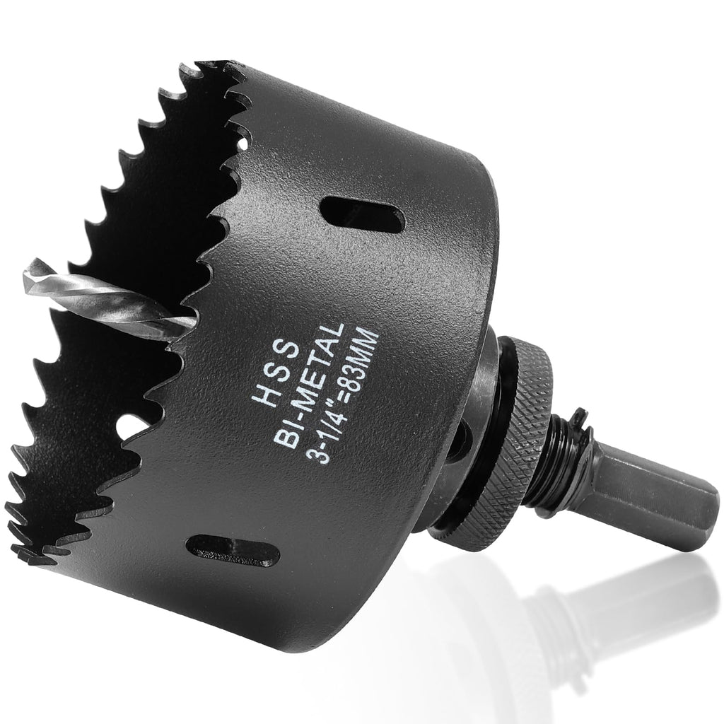 3 1/4 inch Hole Saw Drill Bit for Metal and Wood, M42 Bi-Metal Hole Cutter with 1.5” Cutting Depth for Plywood, Fiberglass, Acrylic, Drywall and Sheet Steel