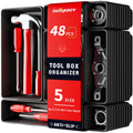 【48PCS & 5 Sizes】 Tool Box Organizer Tray, Toolbox Drawer Organizer with Non-Slip Pads, Desk Drawer Divider Set, Fits