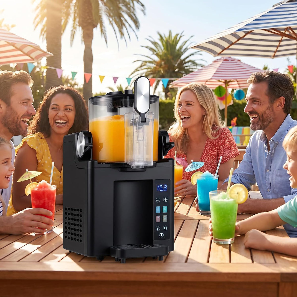 Slushie Machine for Home, 68 oz Frozen Drink & Slushy Machine, 4 Presets, LED Display, Auto Cleaning, Soft Serve Ice