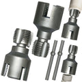 Integrated Internal & External Pipe Threading Tool, 1/2'' 3/4'' Dual-Function Pipe Thread Cutting Tool, Electric Drill Compatible PVC & Plastic Pipe Threader Kit Rethreading Tool Tap Die Set (2xAll)
