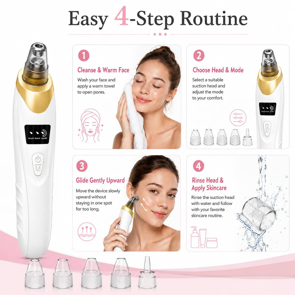 2026 Pore Vacuum, USB Rechargeable Blackhead Remover Vacuum -Gold