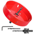 6 Inch Hole Saw - 152mm HSS Bi-Metal Hole Saw - Heavy Duty Hole Cutter for Metal/Wood with Smooth Flat Edge, Fast Chip Removal, Ideal for Cornhole Boards, Bean Bags, Recessed Lights