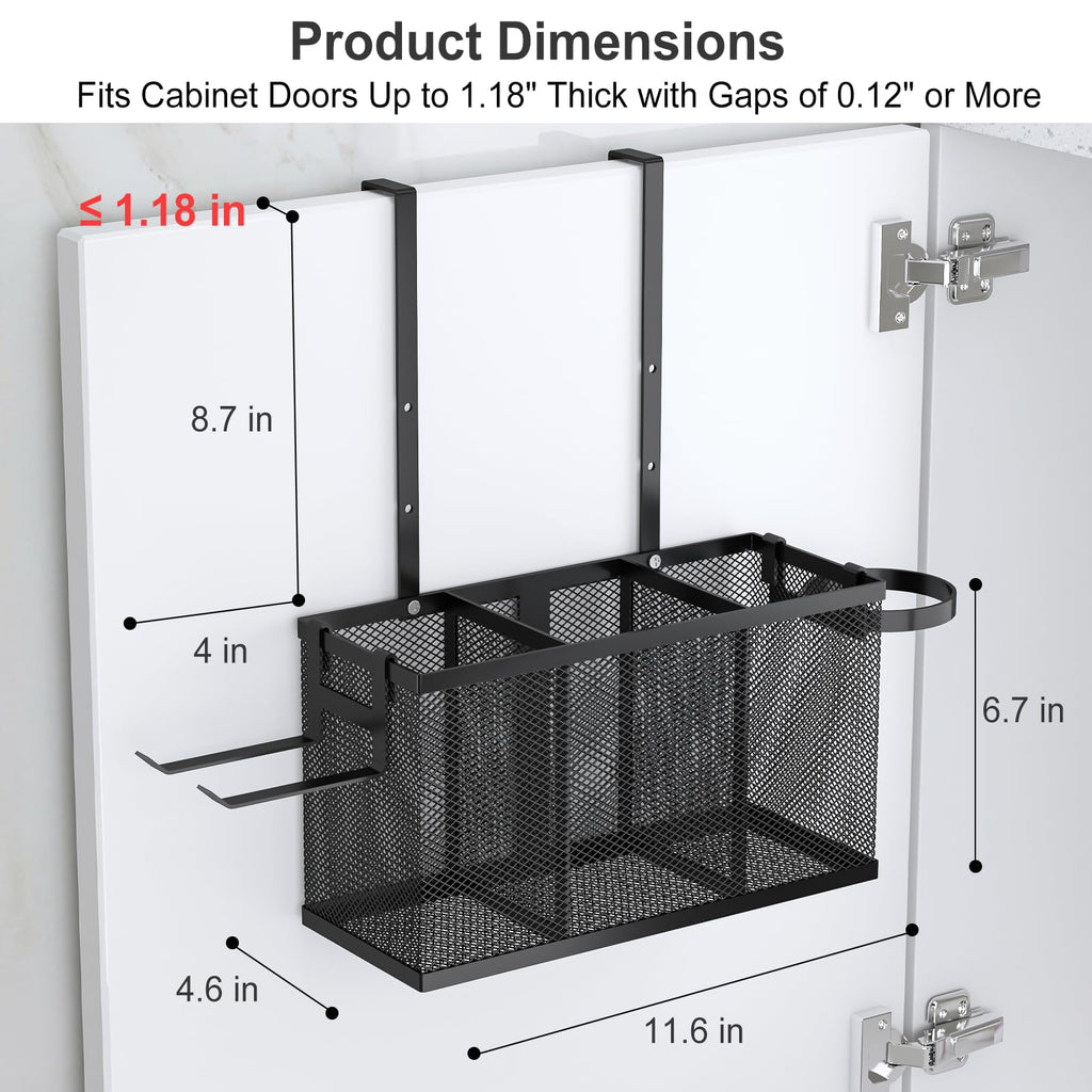 SHINEWON Hair Tool Organizer, Adjustable Height Hair Dryer Holder, Black