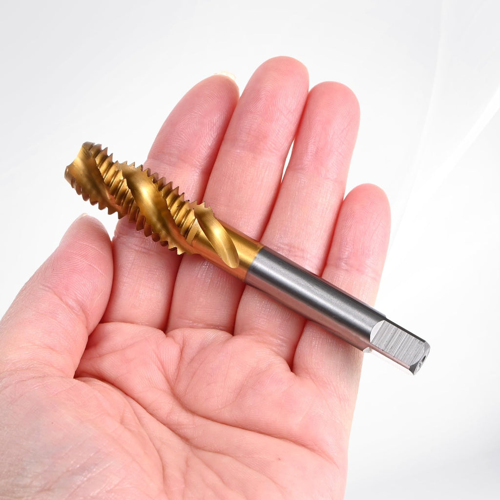 M METERXITY 2-Pack 1/2-13 UNC Spiral Flute Thread Tap, HSS Titanium Coated Right Hand Threading Tap Screw for Drilling/Milling Machines/CNC Machine Tools, Tapping Tool