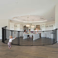 199" Extra-Wide Adjustable Hardware/Pressure-Mounted Pet & Child Safety Gate with Auto-Close Walk-Through Door for Stairs, Hallways & Wide Doorways
