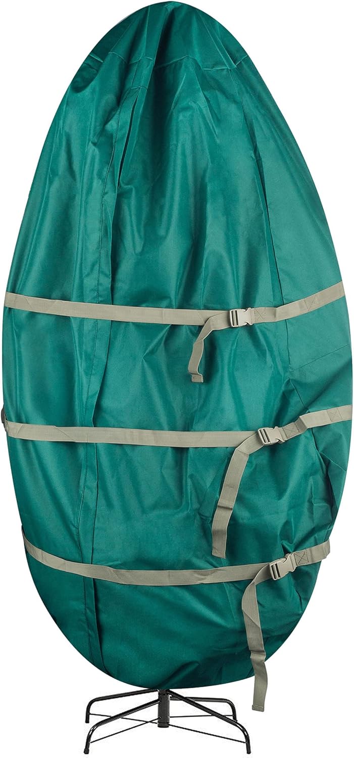 Upright Christmas Tree Storage Bag - Canvas Cover for 7.5-Foot Artificial Trees, Inflatables, and Christmas