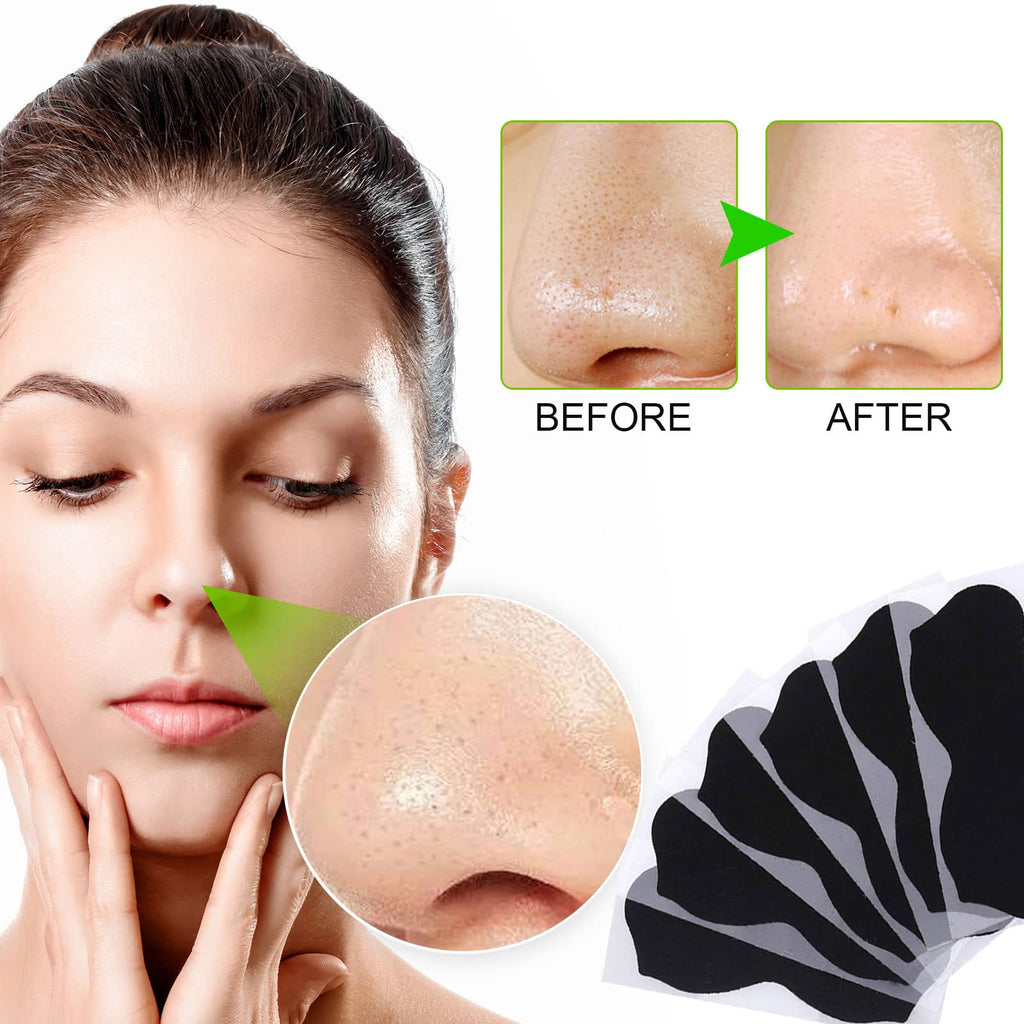 Pore Strips,Natural Charcoal Deep Cleansing Pore Strips ，Nose Strips for Blackheads，Black Heads Removal for Nose