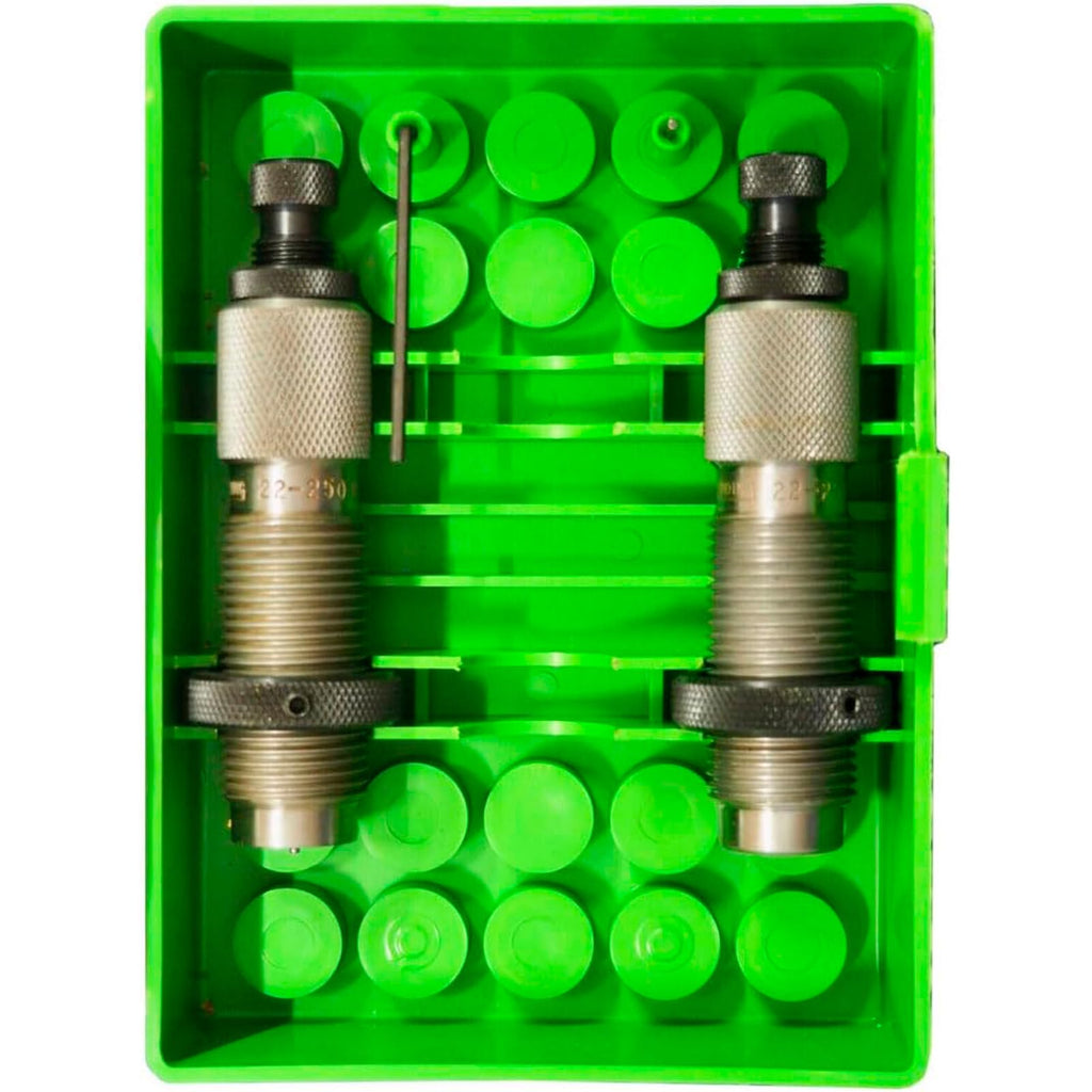 Redding Reloading Full Length Die Set | Durable Steel Smooth Rifle Die Set for Bottleneck Cases | Bullet Guide, Built-in Crimp Ring & Proper Seating Plug Included, 22-250 Remington (80106)