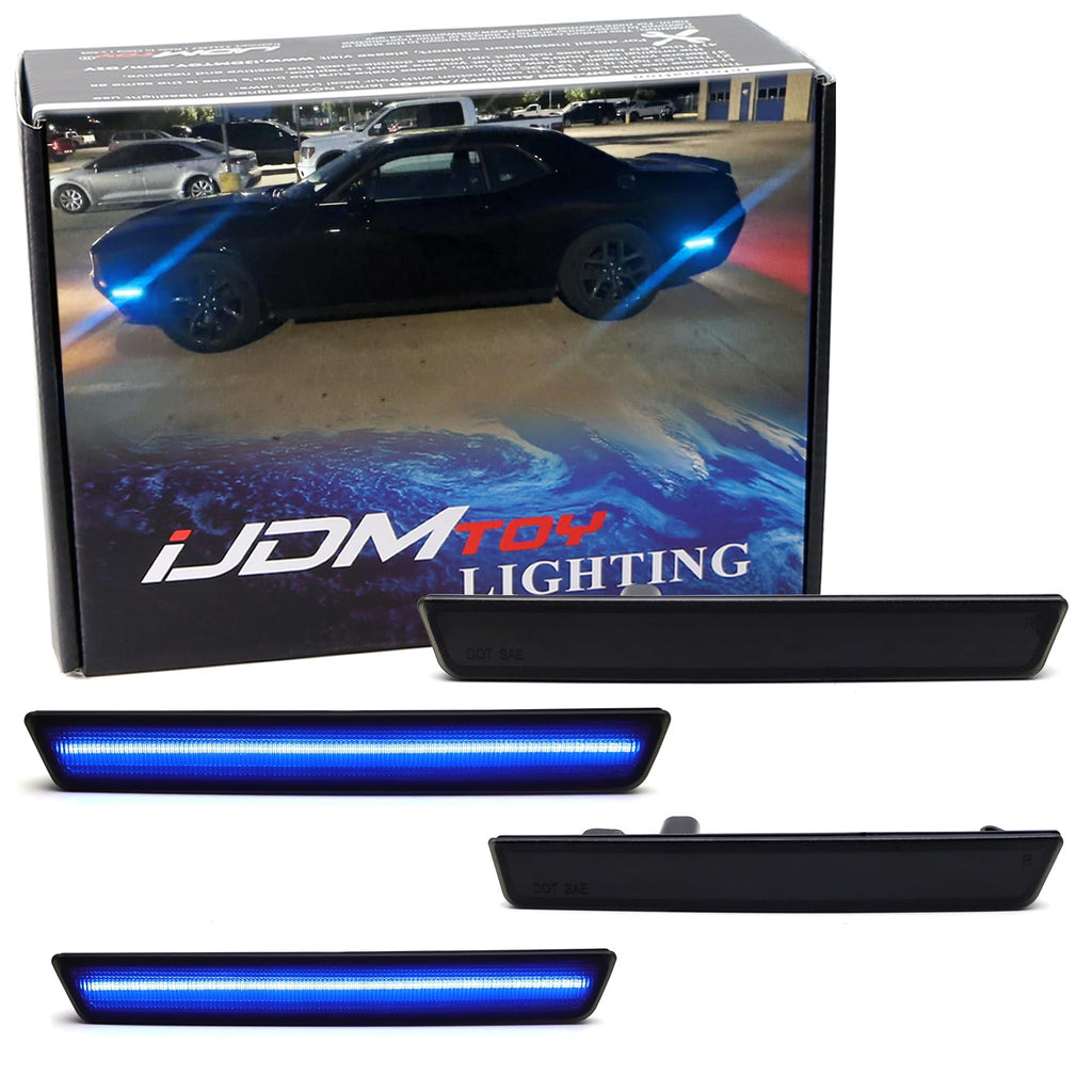 iJDMTOY LED Front/Rear Side Marker Lights For Dodge 2015-2022 Challenger