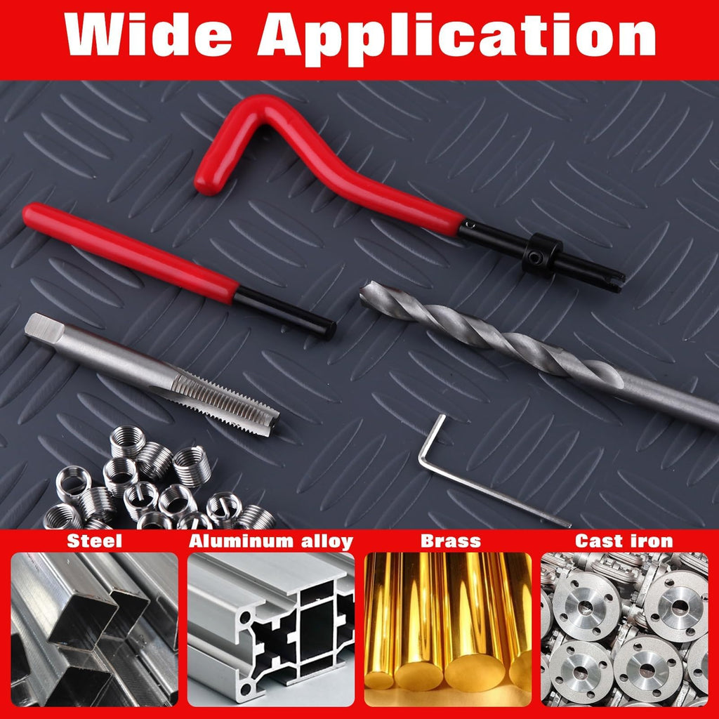 LEONTOOL 30 Pcs M8x1.25 Thread Repair Kit, Metric Portable Rethreading Tool