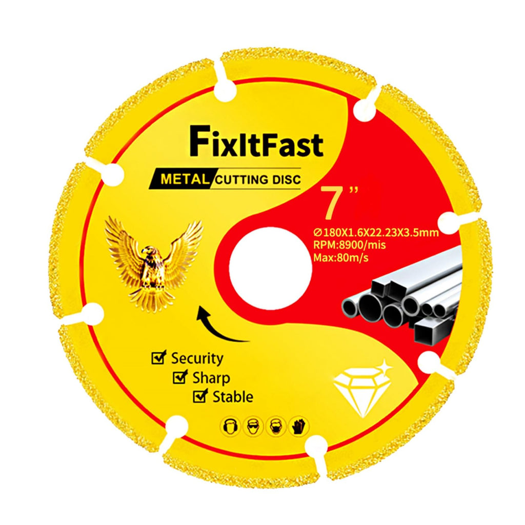 FIXLTFAST 7" Diamond Cutting Wheel Metal Cut Off Disc for Angle Grinder